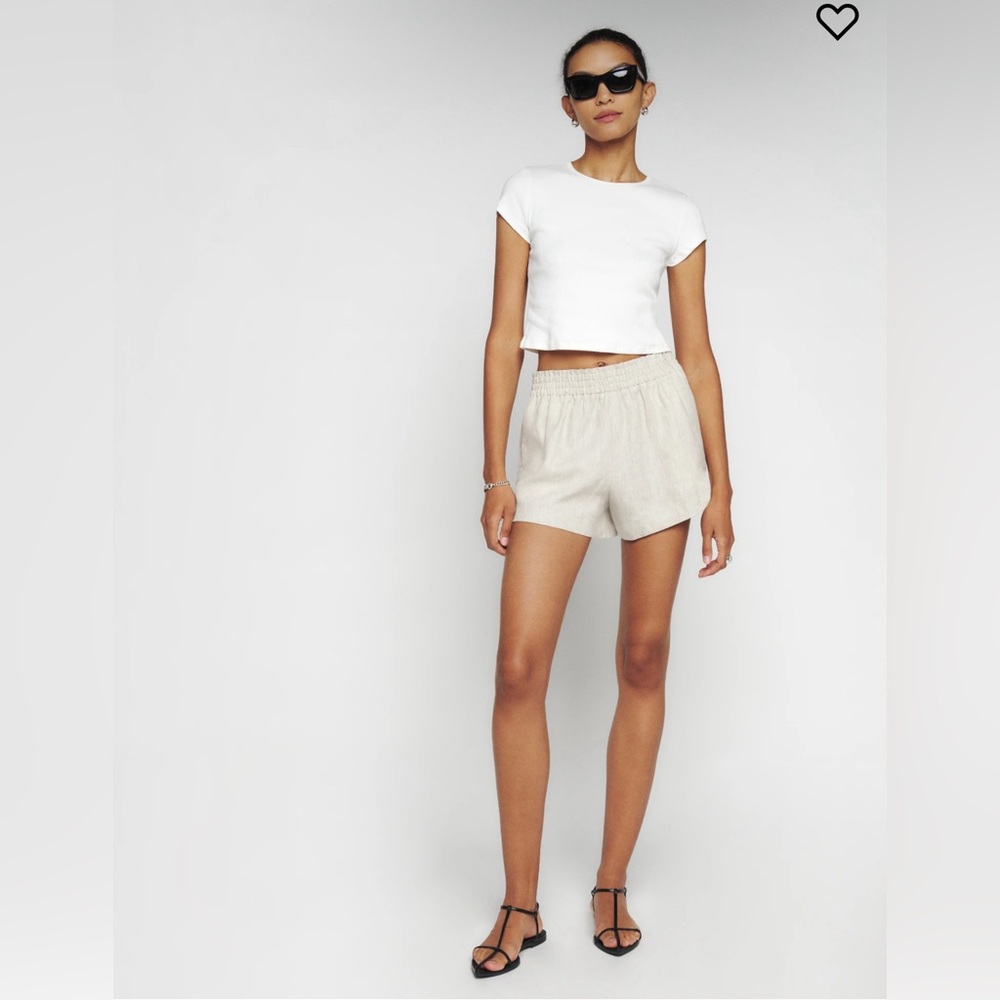 Reformation Mila Linen Short | Oatmeal 🛍Christmas Day Sale🛍